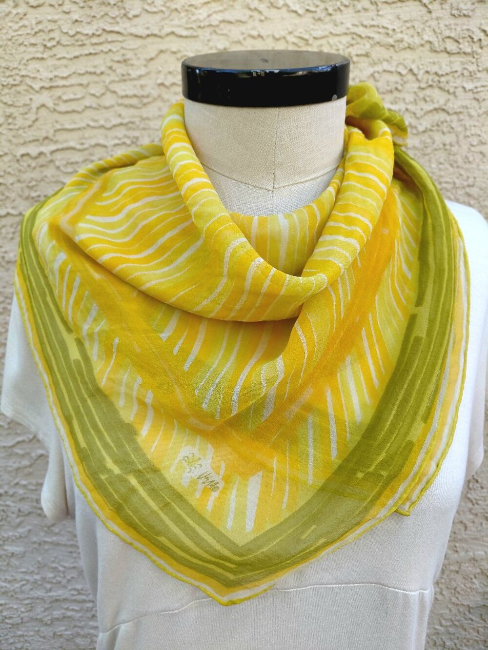 Vintage Vera Yellow Chiffon Scarf